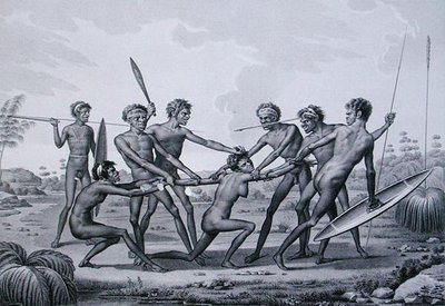 Port Jackson, Nouvelle-Hollande : Cérémonie de pré-mariage aborigène, de 