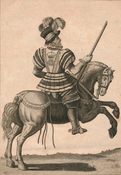 Un yeoman de la garde, accompagnant la reine Élisabeth lors d