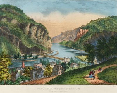 Vue de Harpers Ferry, Virginie - Nathaniel Currier