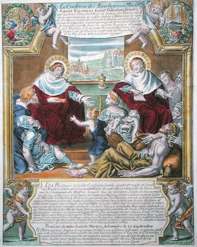 SS. Côme et Damien guérissant les pauvres - N. Picart