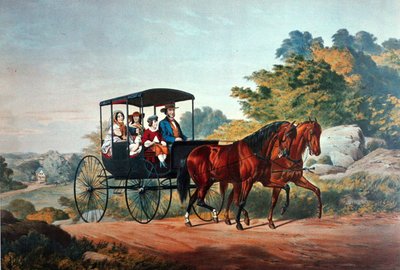La vie à la campagne : La promenade du matin - Currier and Ives