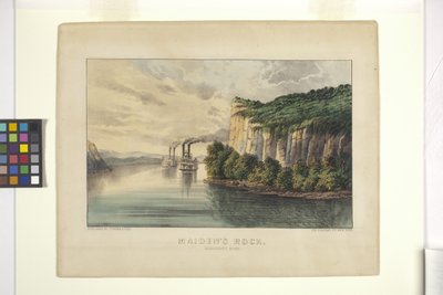 Rocher de la jeune fille - Rivière Mississippi - N. and Ives J.M. (1824 95) Currier