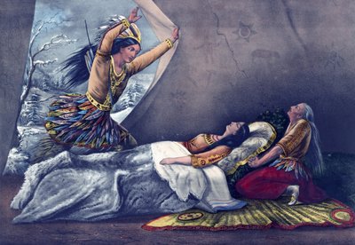 La mort de Minnehaha Illustration par Currier & Ives. 1867 - N. Currier and Ives J.M.