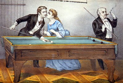 Baiser pendant une partie de billard - N. and Ives J.M. (1824 95) Currier