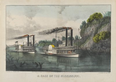 Une course sur le Mississippi - Currier and Ives