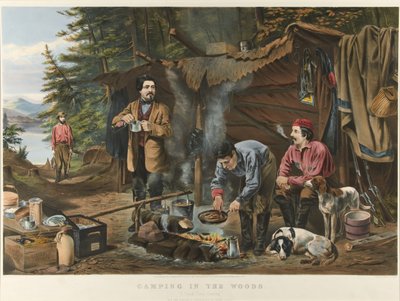 Camping dans les bois "Un bon moment à venir" - Currier and Ives