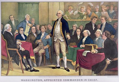 George Washington nommé commandant en chef, publié en 1876 - Currier and Ives