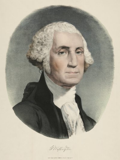 George Washington (lithographie en couleur) - Currier and Ives