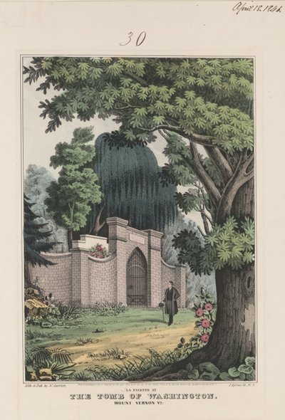 La Fayette au tombeau de Washington - Mount Vernon, Virginie, 1845 - Currier and Ives