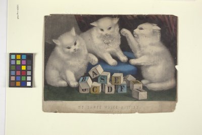 Mes trois chatons blancs - N. and Ives J.M. (1824 95) Currier