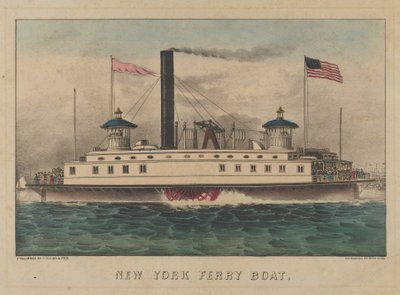 Bateau ferry de New York, vers 1860-65 - Currier and Ives