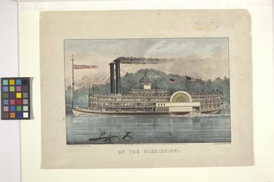 Sur le Mississippi - N. and Ives J.M. (1824 95) Currier