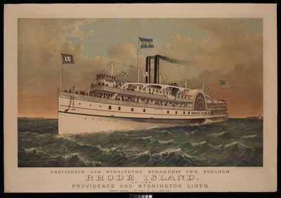 Le vapeur Rhode Island de la Providence and Stonington Steamship Co - N. and Ives J.M. (1824 95) Currier