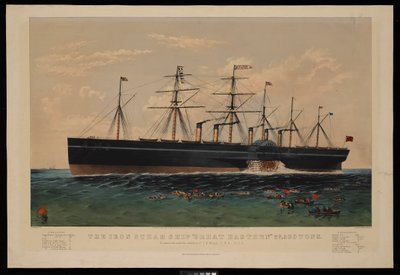 Le Grand Navire à Vapeur en Fer Great Eastern... Construit sous la direction de I K Brunel... - N. and Ives J.M. (1824 95) Currier