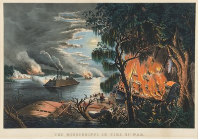 Le Mississippi en temps de guerre - Currier and Ives