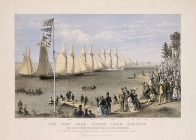 La régate du New York Yacht Club - Currier and Ives