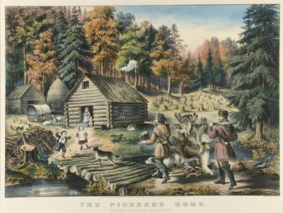 La maison du pionnier à la frontière occidentale - Currier and Ives
