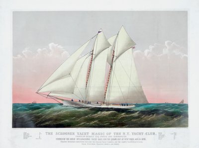 La goélette Magic du New York Yacht Club par Currier & Ives - Currier and Ives