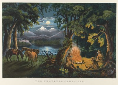 Le campement des trappeurs - Currier and Ives