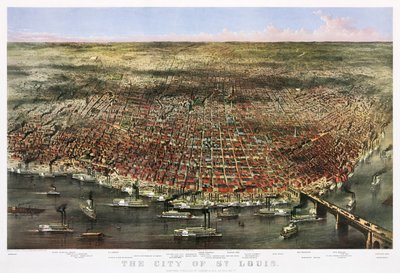 La ville de St. Louis, vers 1874 - Currier and Ives