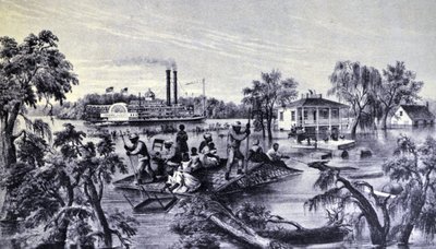 Crue du Mississippi - N. and Ives, J.M. Currier