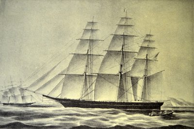 Illustration de Currier & Ives du 19ème siècle. Le clipper Hurricane - N. and Ives, J.M. Currier