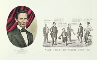 Hon. Abraham Lincoln, 16e président des États-Unis, 1860 - N. and Ives, J.M. Currier