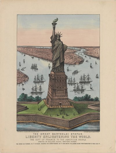 La Grande Statue de Bartholdi – La Liberté Éclairant le Monde, 1885 - N. and Ives, J.M. Currier