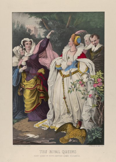 Les Reines Rivales, Marie Stuart défiant la Reine Élisabeth, 1857-72 - N. and Ives, J.M. Currier