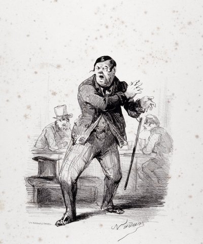 Comédiens sur scène. Planche insérée dans l