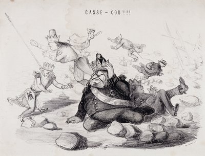 Dareneck!!! (Coup du lapin). Lithographie par Gabriel Aubert, imprimeur à Paris qui publie le journal « La Caricature » - Nadar