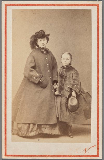 Portrait de Jadwiga Garczyńska, née Pruszak (1834-1917), avec sa fille - Nadar