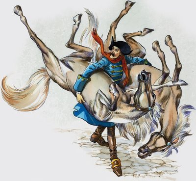 Les merveilleuses aventures du baron de Munchausen (gouache sur papier) - Nadir Quinto