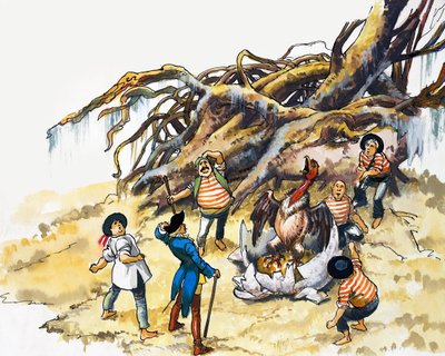 Les merveilleuses aventures du baron de Munchausen (gouache sur papier) - Nadir Quinto