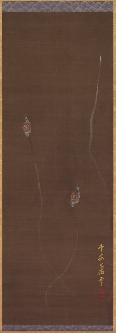 Escargots sur un mur, 1700s - Nagasawa Rosetsu