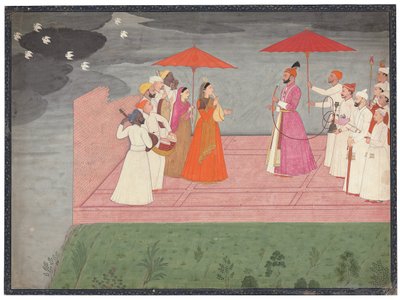 Musiciens jouant un raga pour Balwant Dev Singh pendant la saison des pluies, c.1745-50 - Nainsukh
