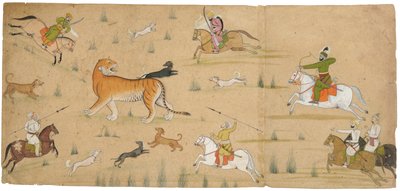 Raja Balwant Dev Singh à la chasse au tigre, c.1750 - Nainsukh