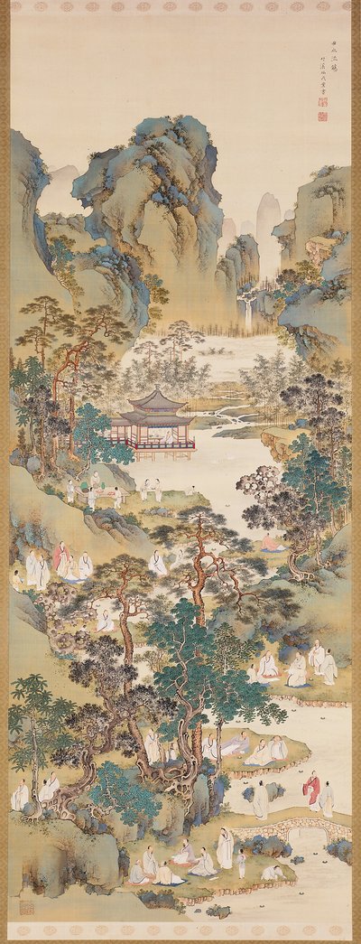 Rassemblement de poésie au Pavillon des Orchidées - Nakabayashi Chikkei