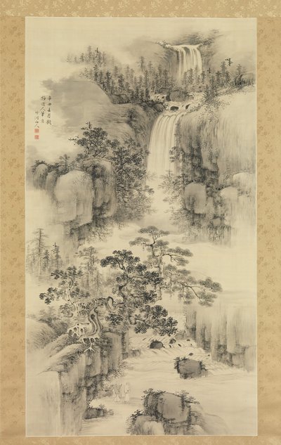 Paysage avec cascade, 1841 - Nakabayashi Chikuto