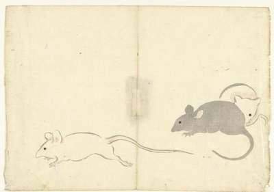Trois rats (Prentenalbum van Korin) (Korin gafu) - Nakamura Hochu