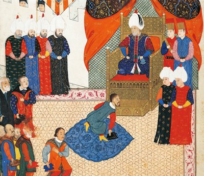 La réception du prince héritier hongrois, Zsigismond Janos par Suleyman I le 29 juin - Nakkaş Osman