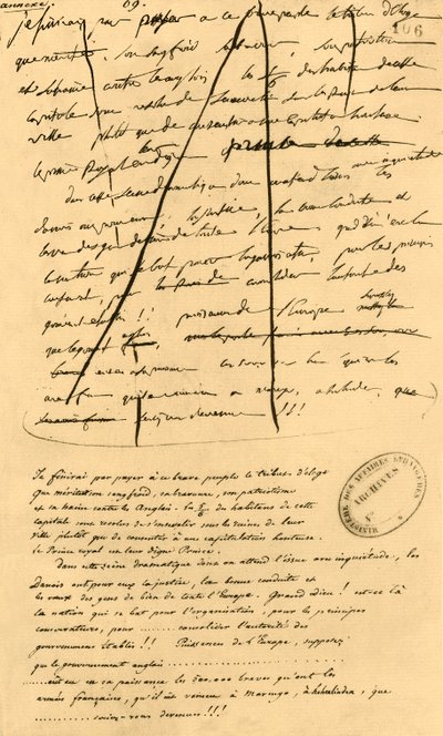 Brouillon de texte pour inclusion dans Le Moniteur Universel - Napoleon Bonaparte I