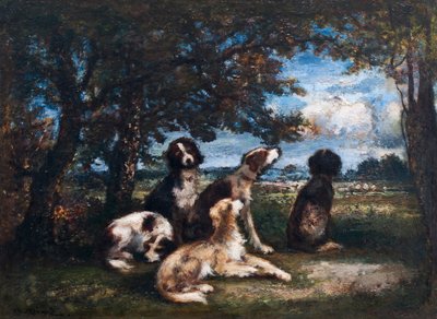 Chiens dans la forêt de Fontainebleau - Narcisse Virgilio Diaz de la Peña