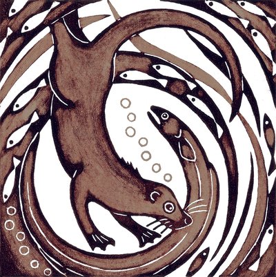Loutre avec anguille, 2010 - Nat Morley