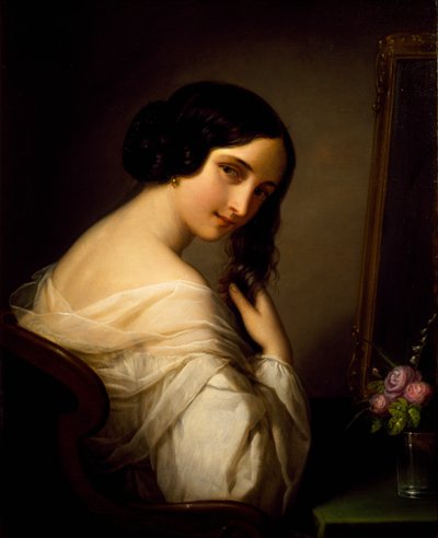 Une dame à sa toilette - Natale Schiavoni