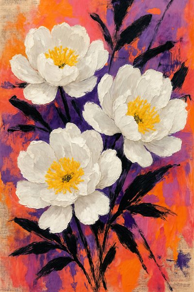 Fleurs de pivoine abstraites - Natalie Bruns