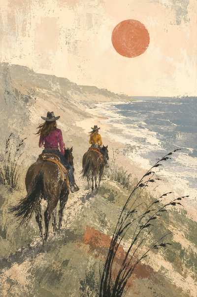 Balade à cheval au coucher du soleil sur la côte - Natalie Bruns