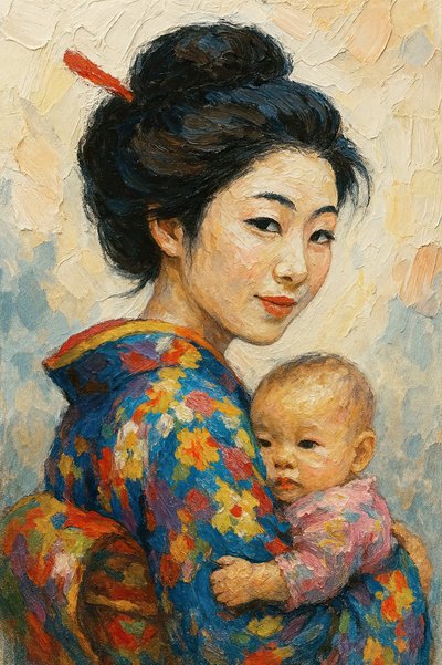 Une mère et son enfant japonais - Natalie Bruns
