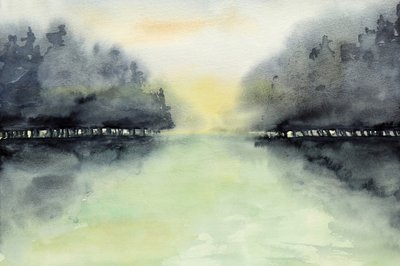 Reflet sur le lac brumeux - Natalie Bruns