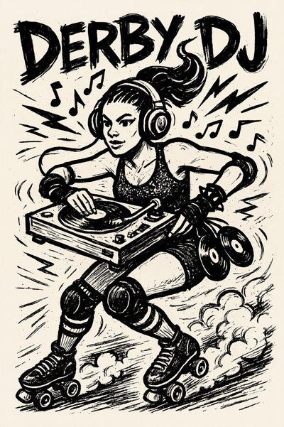 DJ de roller derby - Natalie Bruns